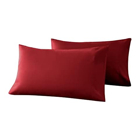 Empire Home Fashi Premium Pillow Case Set - Soft Wrinkle Resistant - Easy Care & Easy Clean (Standard/Queen, Burgundy) Cover