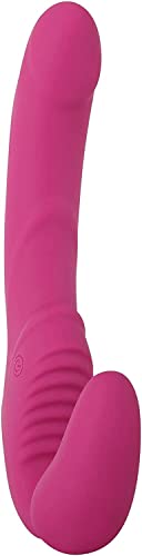 Adam & Eve EveS Vibrating Strapless Strap On Dildo, Pink | Rechargeable & Waterproof Silicone Vibrator With Multiple Vibration Modes And Speeds | Shaft: 5 Insertable | Bulbous End: 3.16 Insertable #TOP1
