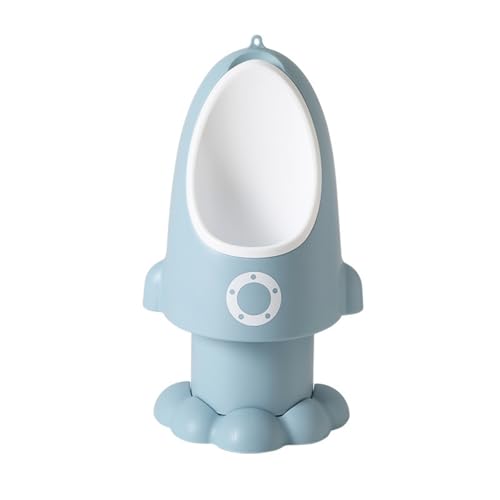 おまる 便器トイレトレーニング 小便器 自立式 取り外し可能 取り付け簡単 男の子用 (グレイッシュブルー)