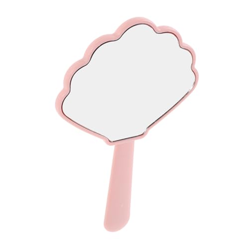 Ipetboom Mini Mirror Shell Pink Handheld Makeup Mirror Compact Portable Reflection