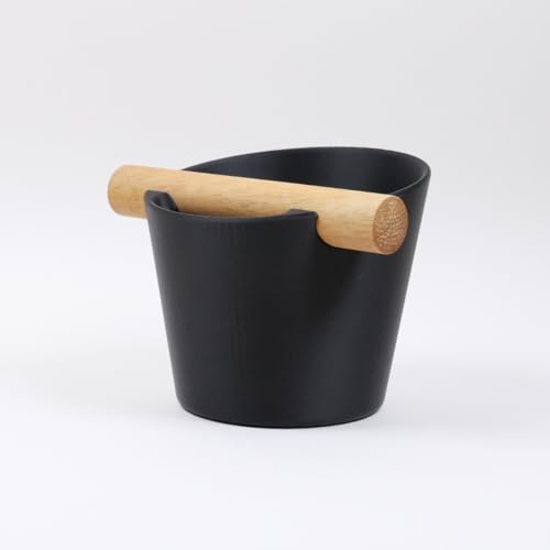 KNOCDIC Nordic Coffee Knock Box with Hardwood Dowel Knock bar, Coffee Knock Box, Knock Box, Unique Gift for Coffee Lovers (Matte Black, Medium)