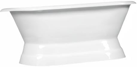 Henley 60" White Cast Iron Freestanding Pedestal Tub