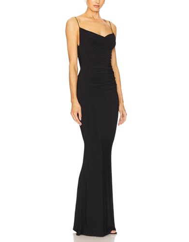 Capuffy Women Drape Neck Formal Maxi Dresses Lace Backless Cocktail Party Dress Spaghetti Straps Mermaid Evening Gown 2212