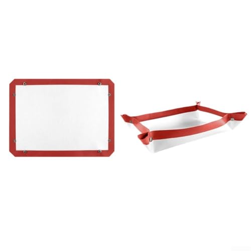 Alfombrilla de silicona flexible para hornear con capa de fibra reforzada para estabilidad durante aplicaciones de horneado y tostado (40 x 30 pulgadas, rojo y blanco)