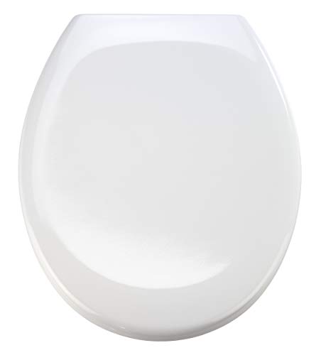 WENKO Toilettendeckel mit Absenkautomatik, oval, belastbar bis 150 kg, abnehmbarer WC Sitz, Klodeckel aus antibakteriellem, stabilem Duroplast, einfache Montage, Mod. Ottana, weiß