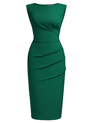 Image of Miusol Women's Retro Ruffle Style Slim Work Pencil Dress