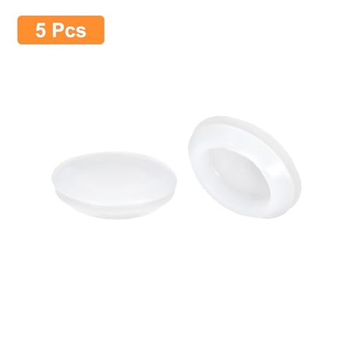 Image of uxcell 5 Pcs Silicone Plugs, Rubber Round Snap in Locking Hole Plugs for 40mm Hole, Hole Stoppers Waterproof Hole Plug for Metal Tube, Furniture End Caps Inserts, Clear