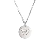 OAUWKEIY Collar Colgante Collar de cadena redonda con diseño de gesto de la mano regalo de joyería para mujer joyería de amistad para parejas