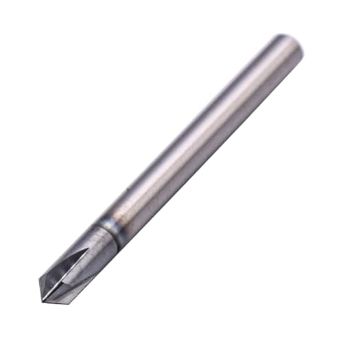 Image of 4 Flute 90 Solid Carbide Chamfer End Mill Set(5Pcs, 1 /8 inch), AlTiN Coated | 90 Chamfer Angle, 1 /8 inch Shank 1-1 /2 inch OAL, Single End, V Groove Router Bit, for Milling Alloy Steel, Carbon Steel, Cast Iron