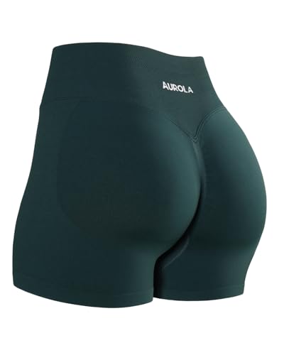 Image of AUROLA Influence Workout Shorts for Women,2.5 3.5 4.5 5.5 6.5 No Roll Up Squat Proof Scrunch Seamless Compression Gym Short