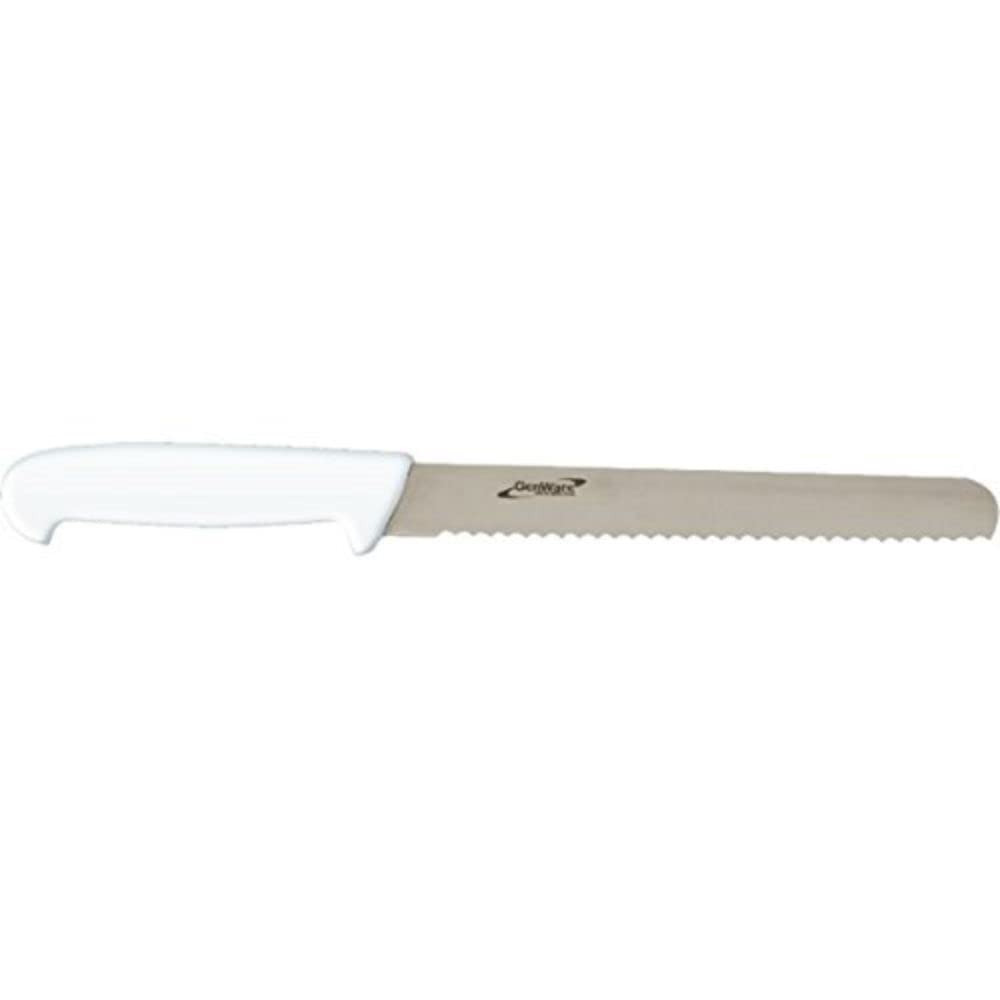 Genware NEV-K-S12SERW Slicing Knife, Serrated, 12'', White
