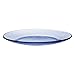 Acan Tradineur - Plato Llano de Vidrio, Transparente, Cocina, hostelería, ensaladas, Servir, Dimensiones - 2,4 x 23,5 cm - Color Azul