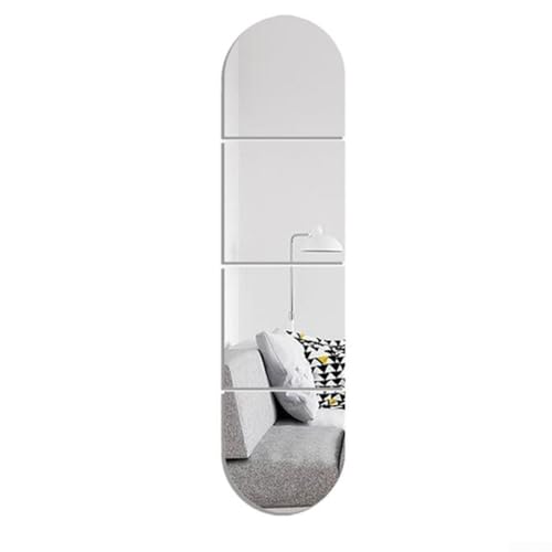 Juego de 4 espejos acrílicos, hojas de espejo flexibles de acrílico 3D, calcomanías de pared, espejos de cuerpo completo sin marco, juego de decoración de pared para baño, hogar, gimnasio y dormitorio
