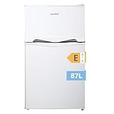 Comfee' RCT87WH2(E) Nevera Congelador de Encimera, Nevera Pequeña de 87L con Luz, Estantes Extraíbles, Termostatos Ajustables, Puertas Reversibles, Blanca [Clase de Energía E]