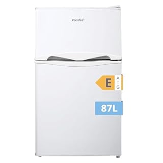 COMFEE' RCT87WH2(E) Réfrigérateur Congélateur Sous Plan, Petit Réfrigérateur Congélateur 87L avec Éclairage, Étagères Amovibles, Thermostats Réglables, Portes Réversibles, Blanc [Classe Énergétique E]