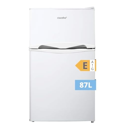 Comfee' RCT87WH2(E) Nevera Congelador de Encimera, Nevera Pequeña de 87L con Luz, Estantes Extraíbles, Termostatos Ajustables, Puertas Reversibles, Blanca [Clase de Energía E]