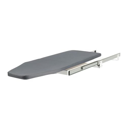 Tabla de planchar plegable, tabla de planchar extensible, giratoria 180°, ahorra espacio, mesa de planchar con funda para dormitorio, armario, casa pequeña