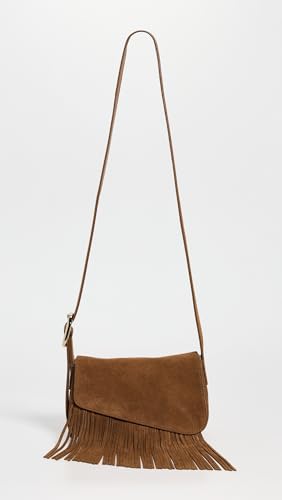 Madewell Women's Soft Grain Flap Crossbody Fringe Bag, Aged Cognac, Brown, One Size2
