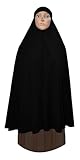 Black Long Khimar 42' Hijab Niqaab Niqab Burqa Womens Overhead + Under Scarf
