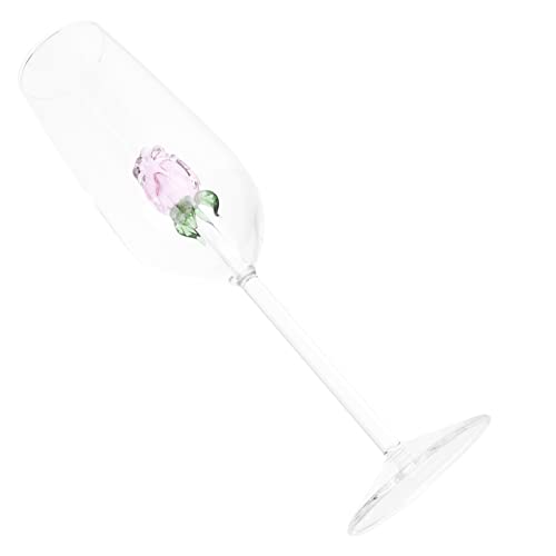 STOBAZA 1 Peça De Taças De Champanhe Em Forma De Flor Rosa Taças De Champanhe Transparentes Taças De