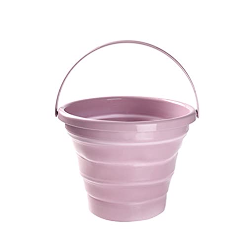 Pliegue Cubeta Portátil (10L, Rosa)