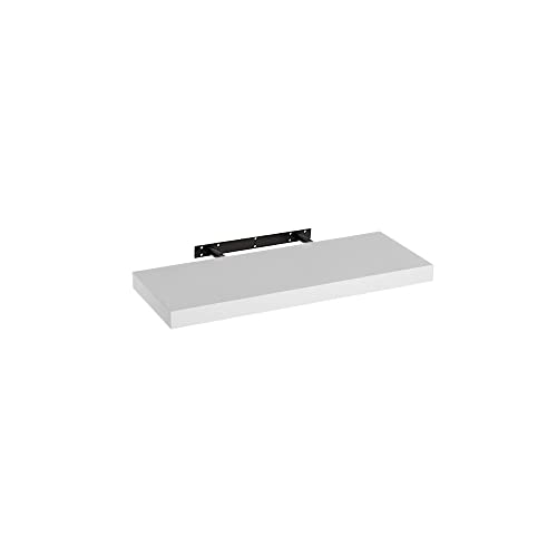 LOLAhome Estante de Pared Flotante de Madera MDF Blanco Decorativo,Balda de Pared,De 23x60 cm para Salón, Cocina, Oficina, Dormitorio,Resistente