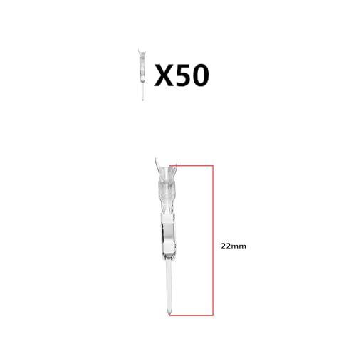 ECSiNG 50 Stück Micro Timer Crimpkontakt N90764801 963716-1 Modell Kompatibel mit VW Kompatibel mit BMW Verkabelung Crimp-Reparaturklemmen Pins