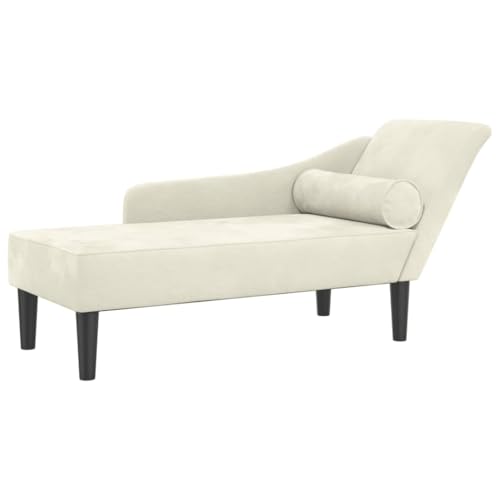vidaXL Chaise Longue con Cuscini Crema in Velluto, divano letto,...