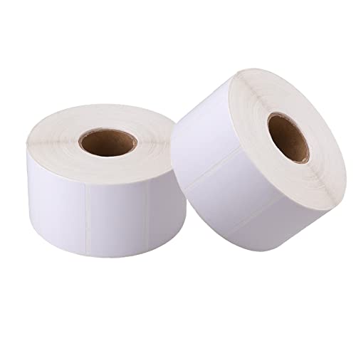 1000 etiquetas de dirección autoadhesivas de primera calidad en rollo de 32mm x 57mm Etiquetas térmicas para la oficina, etiquetas de alimentos para la cocina, tarros (2 rolls)