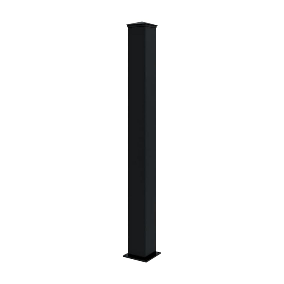AMA Aluminium Single Black Latching Gate Post 100mm Sq x 2400mm Long