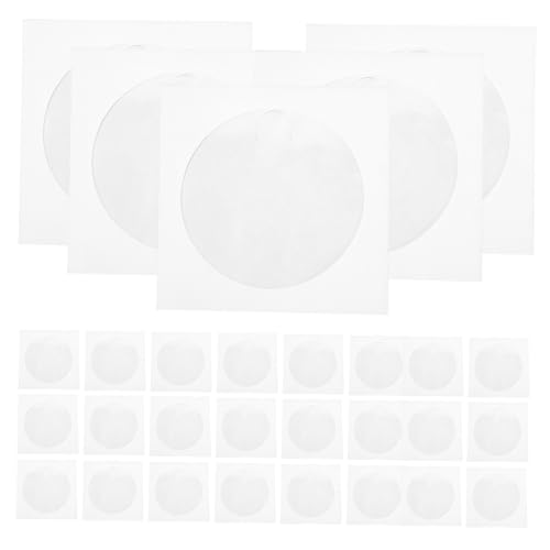 UTHCLO 100 Piezas Fundas de Papel para CD DVD Sobres Protectores Resistentes y Prácticos para Almacenamiento Seguro para Casa Oficina y Escuela