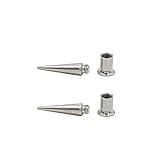 NewZenro Fashion Spike Ear 2 Stretching Tapers Plugs 316 Surgical Stainless Steel Ear Tunnels Plugs Expander Gauges Stretcher Earrings Screw On Piercing Body Jewelry Personalized Gifts (1/2