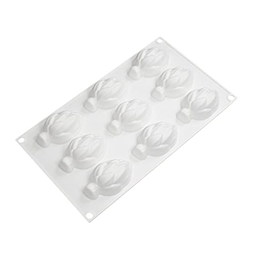 Ddujbtp Stampo in silicone a forma di 9 cavità per fondente, cioccolato, mousse, torte, casa, cucina