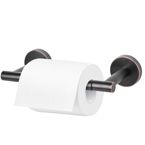 Newfun Oil Rubbed Bronze Toilet Paper Holder, SUS 304 Stainless Steel Adjustable Double Post Pivoting Toilet Paper Roll Holder Wall Mount for Bathroom