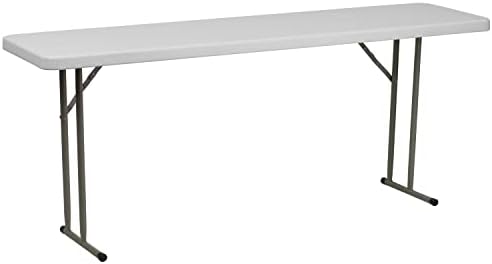 Flash Furniture 6-Foot Granite White Plastic Folding Training Table
