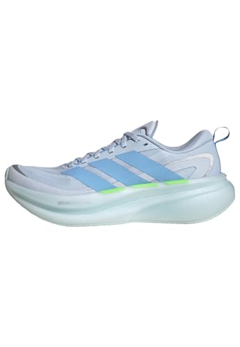 adidas Mujer Supernova Glide Running Shoes, Crystal Sky/Blue Burst/Lime Burst, 40 EU