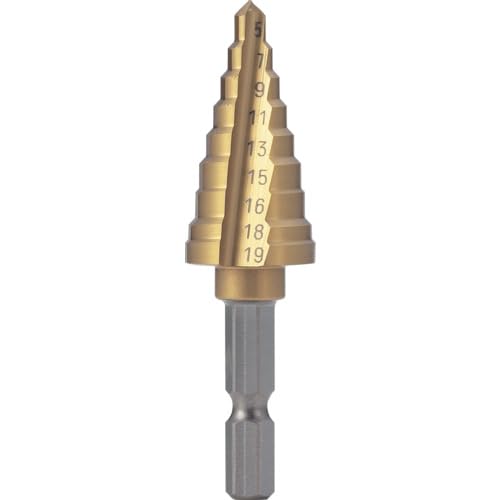 トラスコ中山 TRUSCO 六角軸電気設備用ステップドリル 2枚刃チタンコーティング 21mm NMS-21EG-HA