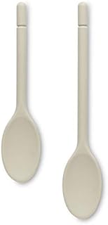 Zeal JSET21C Non-Stick Silicone Traditional Cooks Spoon 2-Piece Set (25cm/30cm) -Cream