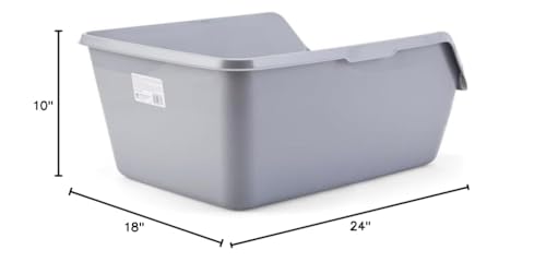Image of So Phresh by Petco Scatter Shield High-Back Litter Box Grey X-Large 24 inch L X 18 inch W X 10 inch H