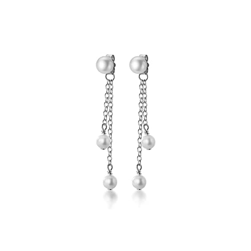 Boucles d'oreilles perles d'eau douce anti-allergie en argent 925