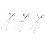 ibasenice 3 Stück Verlängerte Feuersprache Camping-Feuerstelle Greifer klein Lagerfeuer grillen Klaue holzschraubstock feuerzange grillen zubehör Kaminzange Werkzeug greifen Rostfreier Stahl