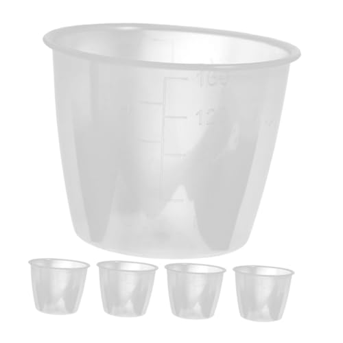 LABRIMP 5個 透明プラスチック製 米計量カップ 目盛り付き 炊飯器用 ご飯 粉 シロップ計量可能 キッチン用品 正確計測 簡単洗浄 再利用可能