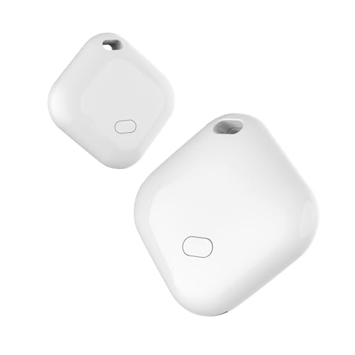 BuLuHAHA Air Tag Smart Tracker compatível com a pesquisa da Apple, resistente à água, localizador de objetos Bluetooth para chaves, malas, bagagem e animais de estimação. (branco, 2 pacotes)