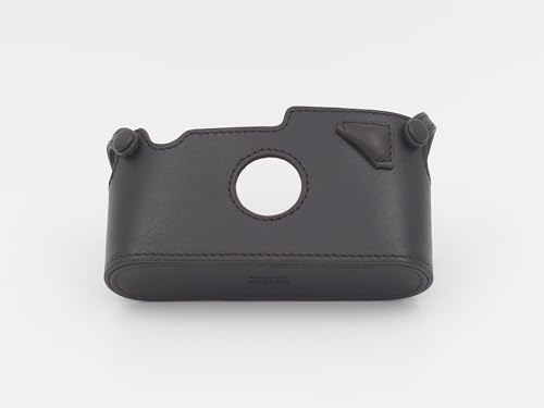 Funda media de cuero marrón oscuro para cámaras Leica M3 antiguas miniatura 6