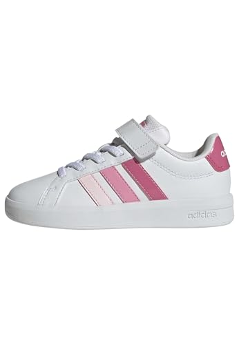 adidas Unisex - Bambini e Ragazzi Grand Court 3.0 Children Shoes, Ftwr White/Pink Fusion/Bliss Pink, 30 EU
