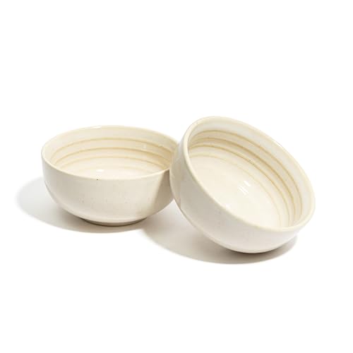 Image of Beyond Homes Ceramic Bowl Set of 4, 240ml | Microwave & Dishwasher Safe Dal Curry Katori for Kitchen | Ceramic Serving Bowls for Snack & Vegetables | Matte-Finish (4, Reactive White)