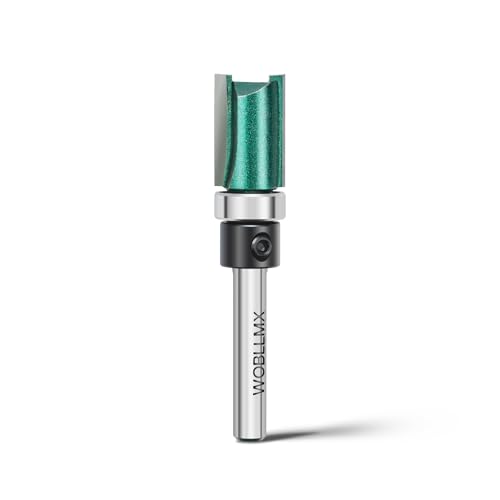 WOBLLMX 6mm軸ルータービット,O12.7mm ベアリング付き 2刃面取りビット電動トリマービット,CNC 彫刻機 木工 切断 ナイフ 木工用 切削工具(切削深さ 20mm)
