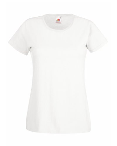 Fruit of the Loom Lady fit Valueweight T Shirt SS050 (M, White)