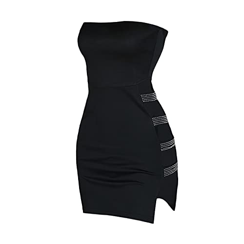 Vestido-Corto-Sexy-sin-Manga-Mini-Vestido-Ajustado-de-Hombro-Abierto-Vestido-Delgado-de-Verano-para-Mujer-Vestido-sin-Tirantes-para-Fiesta-Club-Noche-Negro-XS