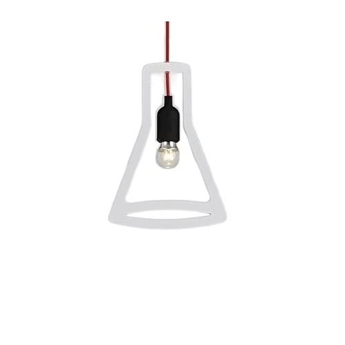 Lámpara Colgante Ajustable E27 de Metal y Madera Blanca HJLJKG